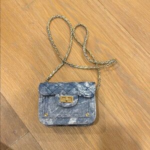 Tiny Treats + Zomi Gems Tie Dye Quilted Denim Handbag Blue